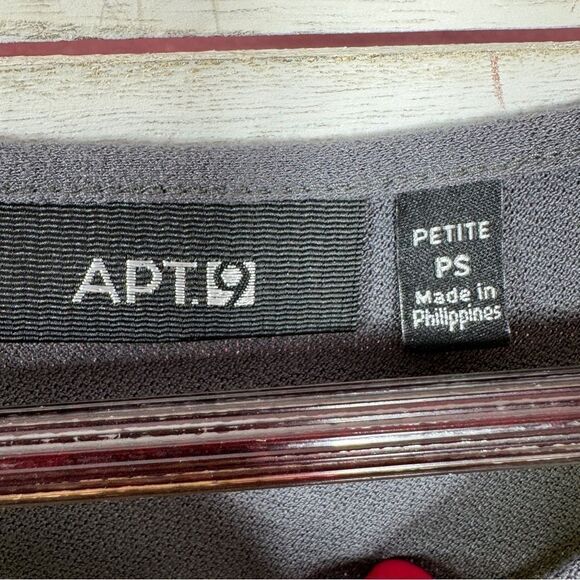 Apt. 9 Floral Mixed Media Panel Shirt Grey Yellow Petite Small - Picture 9 of 12